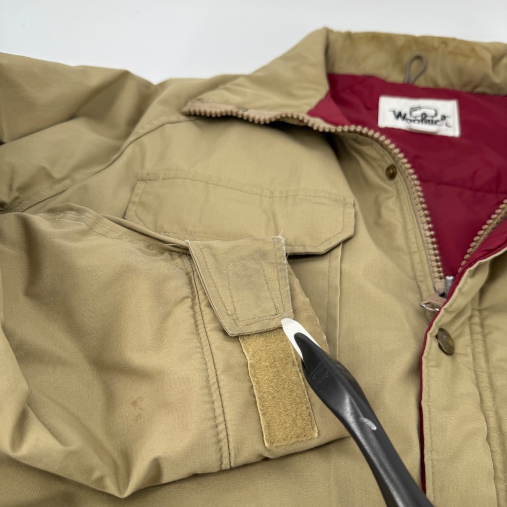 Vintage Woolrich Timber Jacket Mens Large Tan Field Insulated Coat Lined Outdoor - Picture 2 of 14